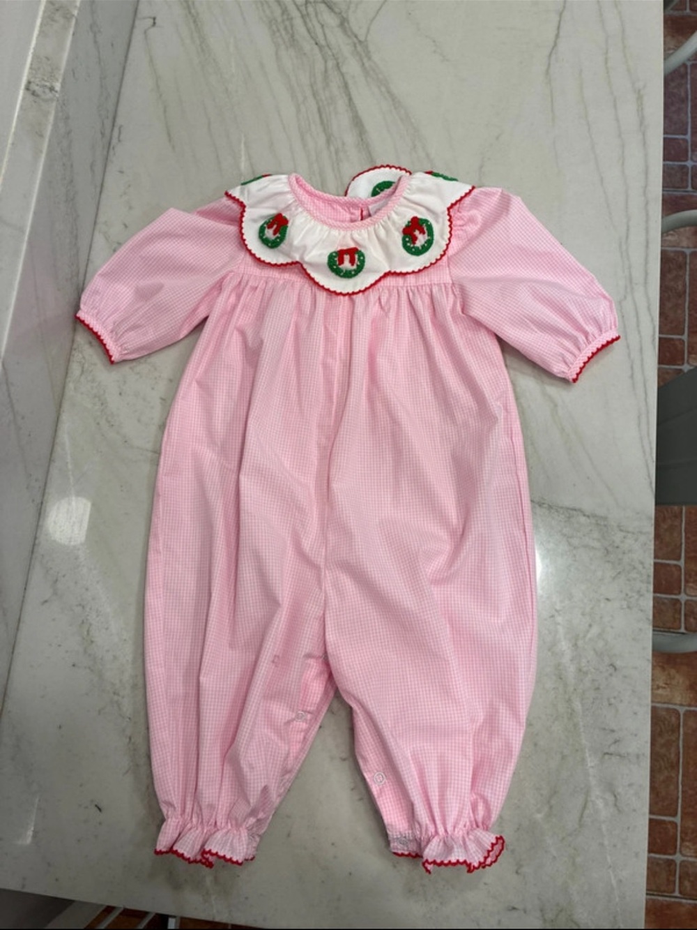 Stitchy fish Christmas romper